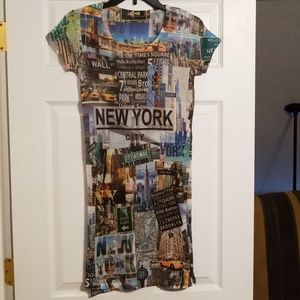 Shirt dress with slits on side